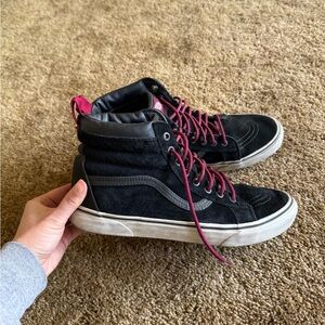 Black and red suede BMX Sk8-Hi High Top Vans sneakers; perfect condition